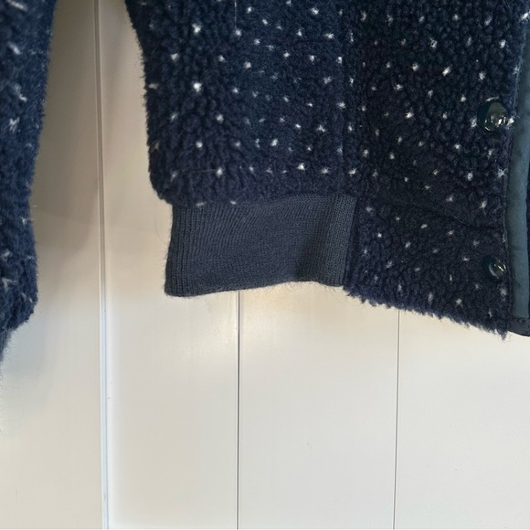 Vintage 60s/70s Woolrich Fleece Button Up Jacket Navy and White - Picture 4 of 8